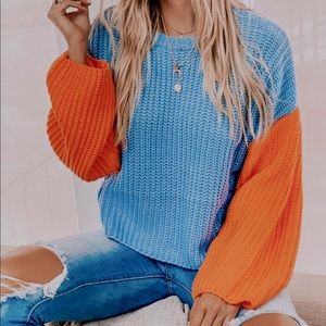 Blue and Orange Oversize Sweater